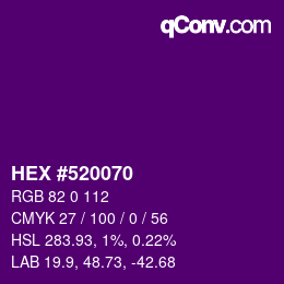 Color code: HEX #520070 | qconv.com