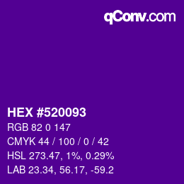 カラーコード: HEX #520093 | qconv.com