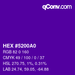 Color code: HEX #5200A0 | qconv.com
