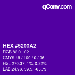 Color code: HEX #5200A2 | qconv.com