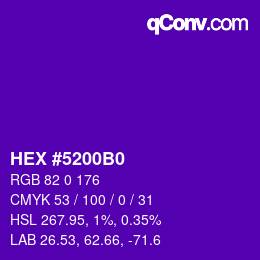 Color code: HEX #5200B0 | qconv.com