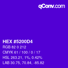 Color code: HEX #5200D4 | qconv.com