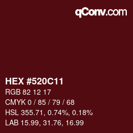 颜色代码: HEX #520C11 | qconv.com