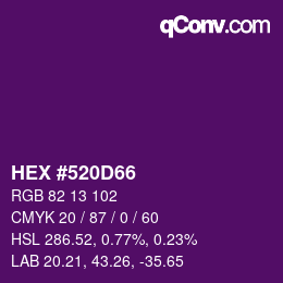 カラーコード: HEX #520D66 | qconv.com