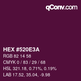 Color code: HEX #520E3A | qconv.com