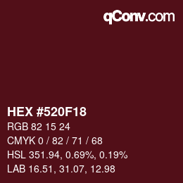 Color code: HEX #520F18 | qconv.com