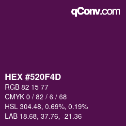 Color code: HEX #520F4D | qconv.com