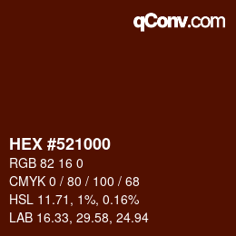 Color code: HEX #521000 | qconv.com