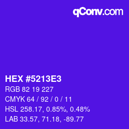 Color code: HEX #5213E3 | qconv.com