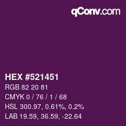 Farbcode: HEX #521451 | qconv.com