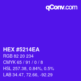Color code: HEX #5214EA | qconv.com