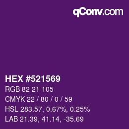 カラーコード: HEX #521569 | qconv.com
