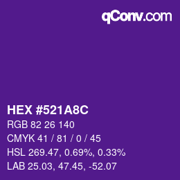 Color code: HEX #521A8C | qconv.com