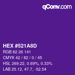 Color code: HEX #521A8D | qconv.com