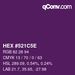 Color code: HEX #521C5E | qconv.com