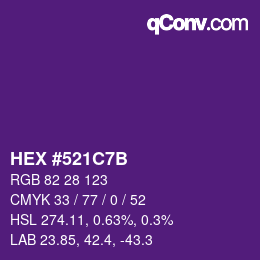カラーコード: HEX #521C7B | qconv.com
