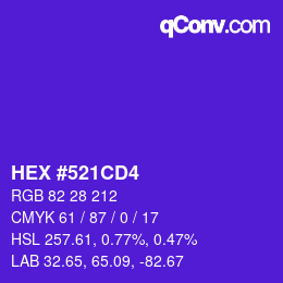 カラーコード: HEX #521CD4 | qconv.com