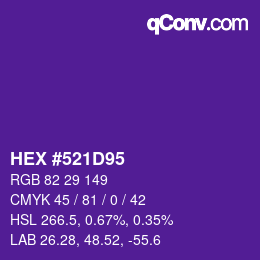 Color code: HEX #521D95 | qconv.com