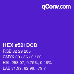 カラーコード: HEX #521DCD | qconv.com