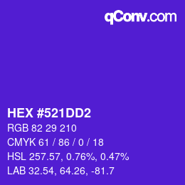 颜色代码: HEX #521DD2 | qconv.com