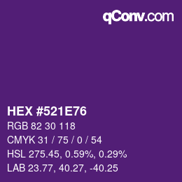 Color code: HEX #521E76 | qconv.com