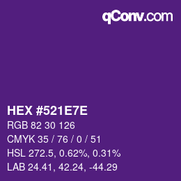 Color code: HEX #521E7E | qconv.com