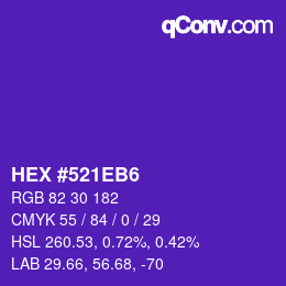 Color code: HEX #521EB6 | qconv.com