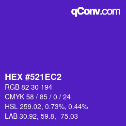 Color code: HEX #521EC2 | qconv.com