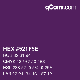 Code couleur: HEX #521F5E | qconv.com