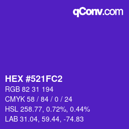 Color code: HEX #521FC2 | qconv.com