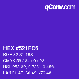 Color code: HEX #521FC6 | qconv.com