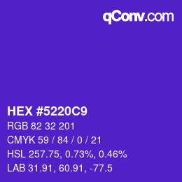 Color code: HEX #5220C9 | qconv.com