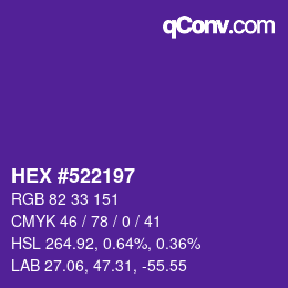 Color code: HEX #522197 | qconv.com