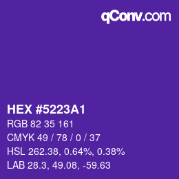 Código de color: HEX #5223A1 | qconv.com