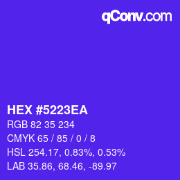 カラーコード: HEX #5223EA | qconv.com