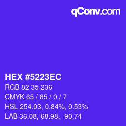 Color code: HEX #5223EC | qconv.com
