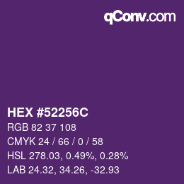 Color code: HEX #52256C | qconv.com