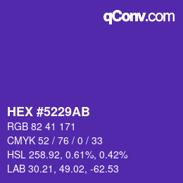 Color code: HEX #5229AB | qconv.com