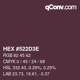 Color code: HEX #522D3E | qconv.com