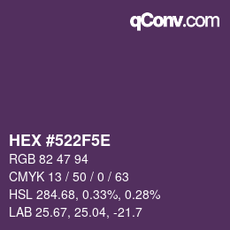 Color code: HEX #522F5E | qconv.com