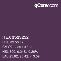 Color code: HEX #523252 | qconv.com