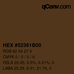 Color code: HEX #52361B00 | qconv.com