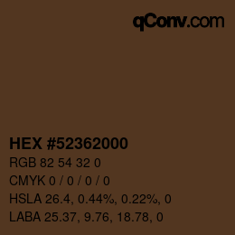 Color code: HEX #52362000 | qconv.com