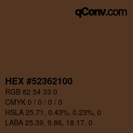 Color code: HEX #52362100 | qconv.com