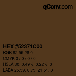 Color code: HEX #52371C00 | qconv.com