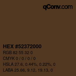 颜色代码: HEX #52372000 | qconv.com