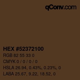 Color code: HEX #52372100 | qconv.com