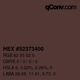 Color code: HEX #52373400 | qconv.com