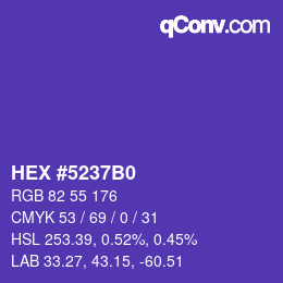 颜色代码: HEX #5237B0 | qconv.com