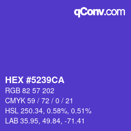 カラーコード: HEX #5239CA | qconv.com